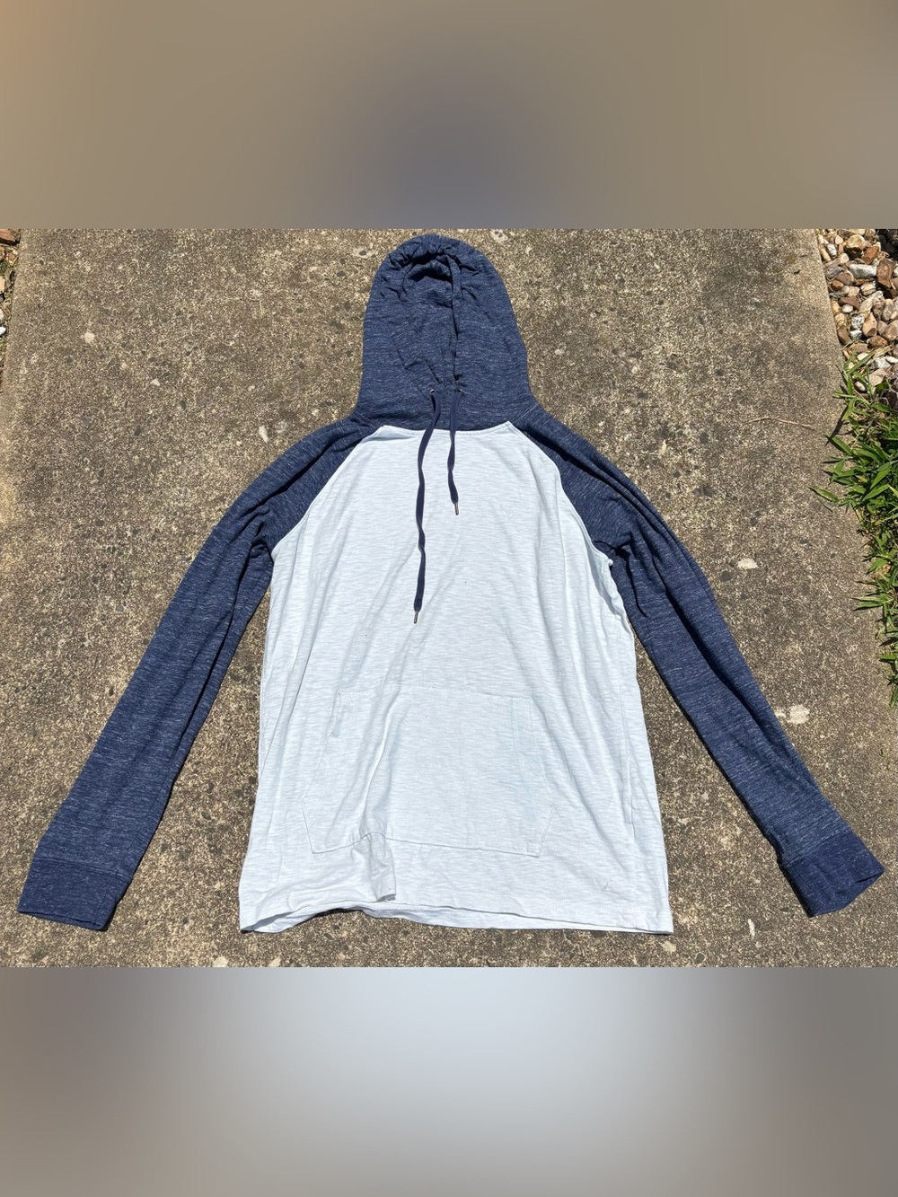 American Age Blue & White Hooded Pullover